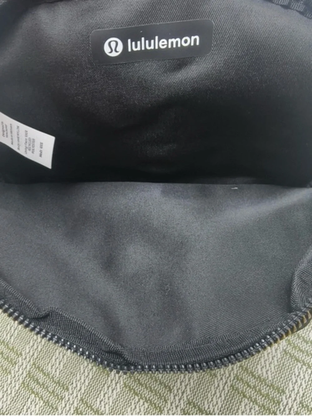 lululemon athletica Black Nylon Crossbody Pouch with Gold Accent